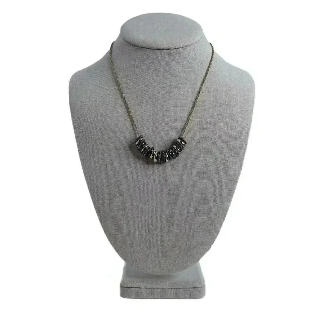 Ann Taylor Gold Necklace Black and Gold Rings Bohemian Boho Chic